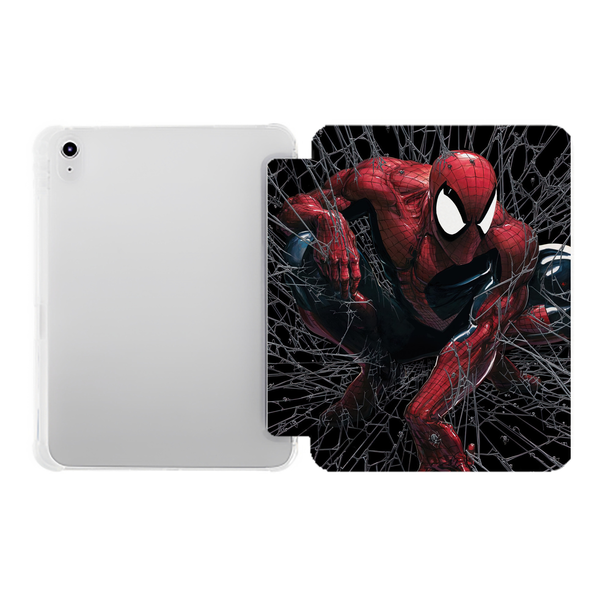 （画像用） Spider Man スパイダーマン IPad ケース ペン収納付き 三つ折りスタンド PUレザー×シリコン 対応機種9.5/10.5/10.9インチ